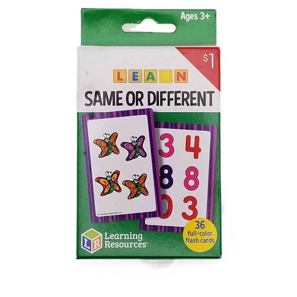 Learning Resources Same Different Flash Cards Preschool Skills Double Sided